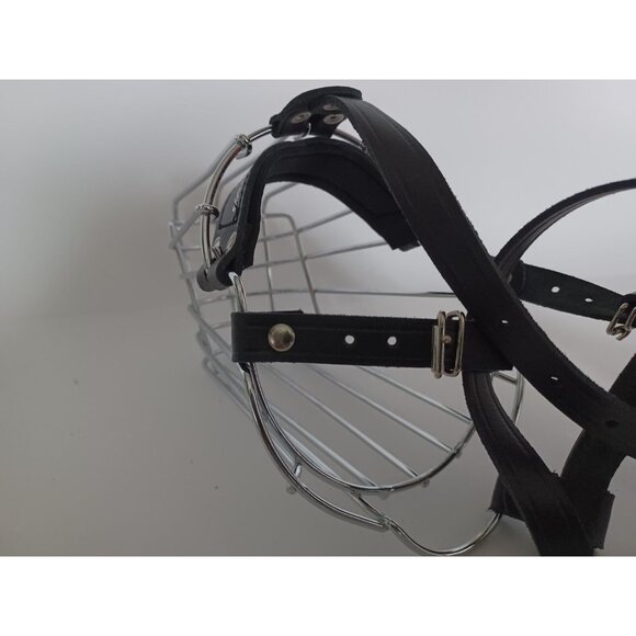 BRONZEDOG Dog Muzzle German Shepherd Wire Basket Metal Mask Leather LARGE - Picture 7 of 13